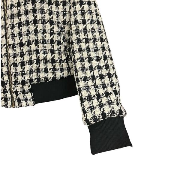 Generation Love Women's Blk/Cream Logan Metallic Sparkle Zip Dressy Jacket SZ L - Picture 5 of 10